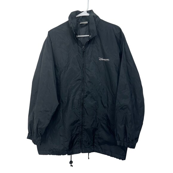 Disneyland Paris Vintage Black Windbreaker Jacket S/M With Hood & Drawstring Hem - Picture 12 of 12